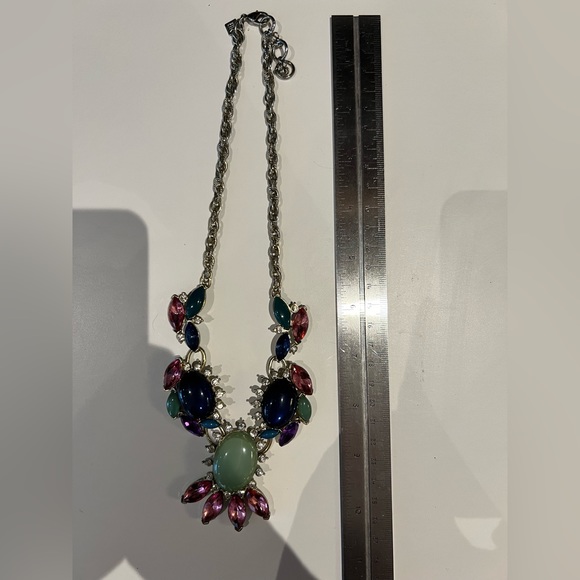 Chunky Jeweled Floral Statement Necklace - Picture 5 of 5